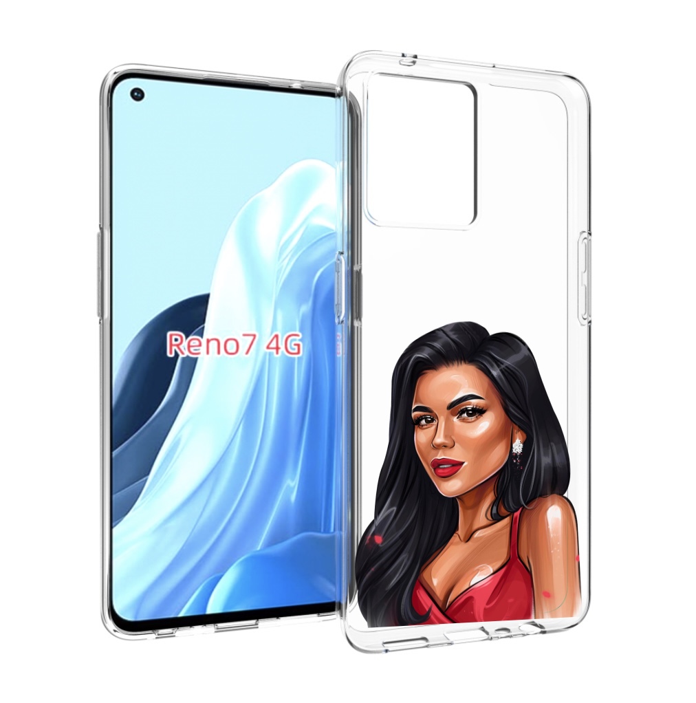 

Чехол MyPads Брюнетка-в-красном-платье для OPPO RENO 7 4G, Прозрачный, Tocco