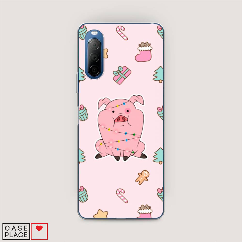 

Чехол на Sony Xperia 10 II "Розовая свинка", Розовый;зеленый, 54650-5