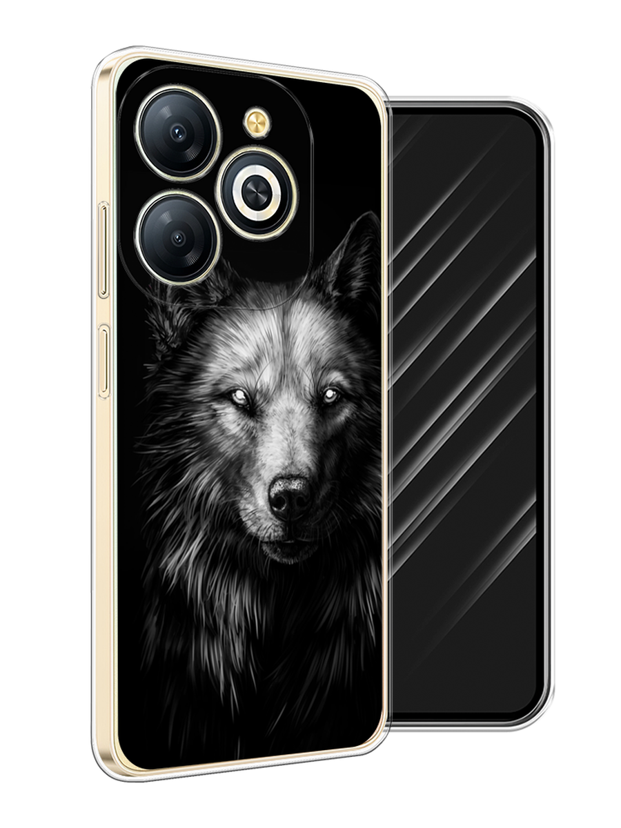 

Чехол Awog на Infinix Smart 8 Plus "Волк черно белый", Серый;бежевый;белый, 3105550-1