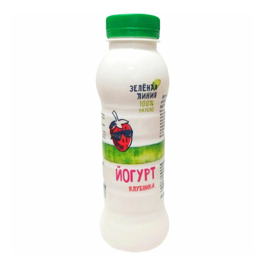 

Йогурт Зелёная линия фруктовый клубника 1,5% 300 г