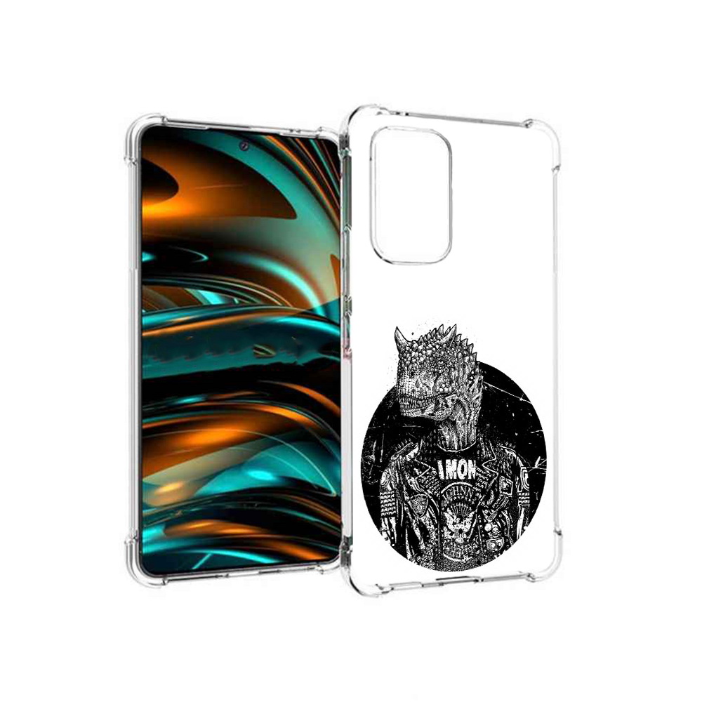 

Чехол MyPads Tocco для Samsung Galaxy A53 5G динозавр в куртке (PT226911.521.328), Прозрачный, Tocco