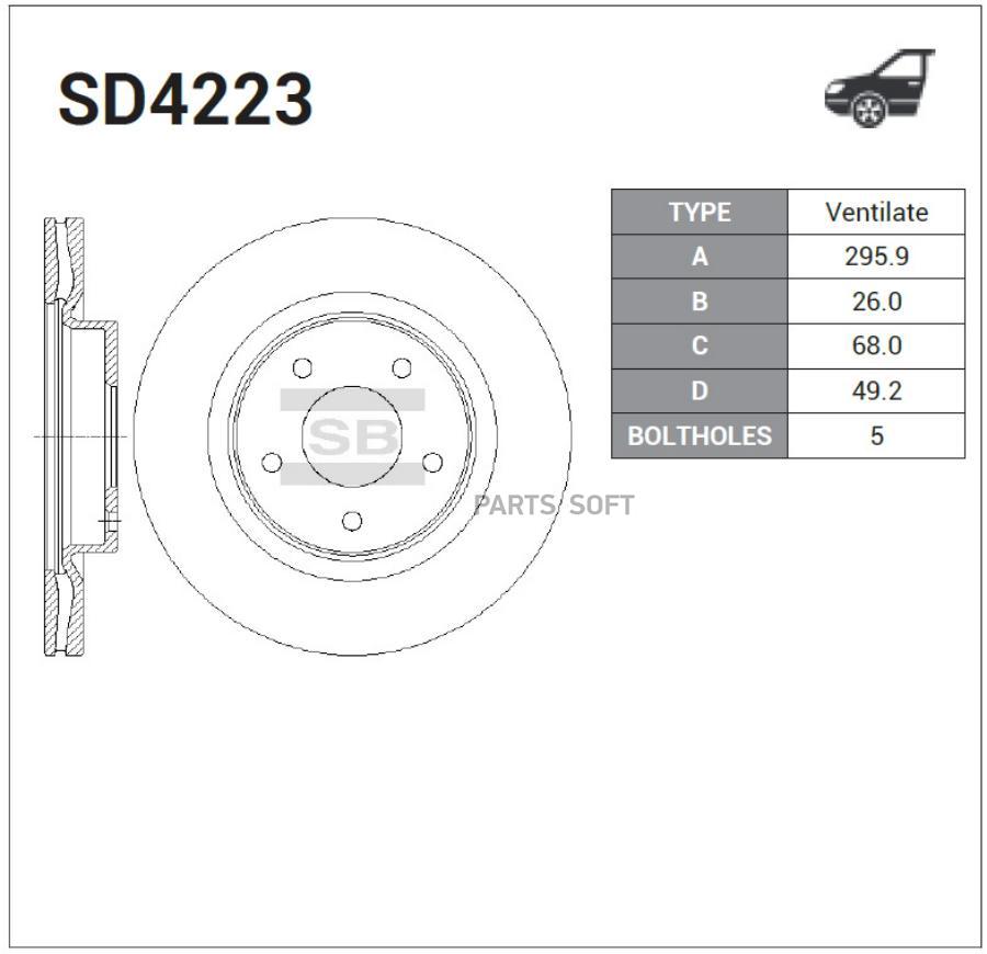 

Тормозный колодки Sangsin brake передний для Nissan Teana J32 2008- SD4223, SD4223