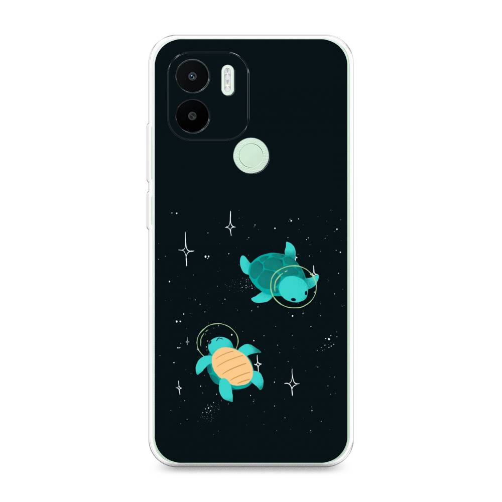 

Чехол Awog на Redmi A1 Plus / Редми A1 Плюс "Черепашки космонавты", Черный;синий
