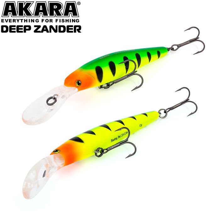 

Воблер Akara Deep Zander 90F 12 гр 3/7 oz 3,5 in A102, Разноцветный, Deep Zander