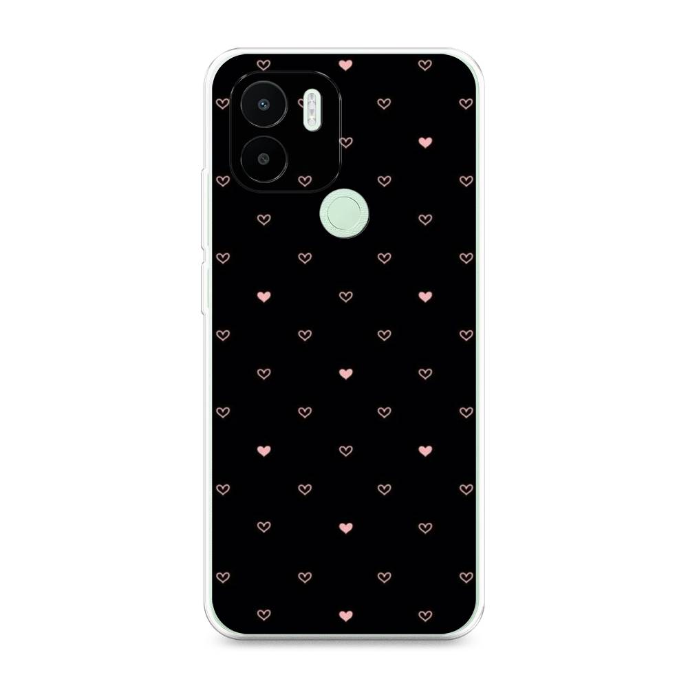 

Чехол Awog на Redmi A1 Plus / Редми A1 Плюс "Черный фон и сердечки", Розовый;серый;черный