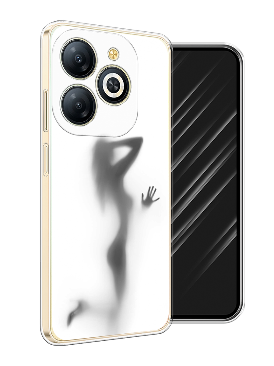 

Чехол Awog на Infinix Smart 8 Plus "Стекло в душе", Белый;серый;черный, 3105550-1