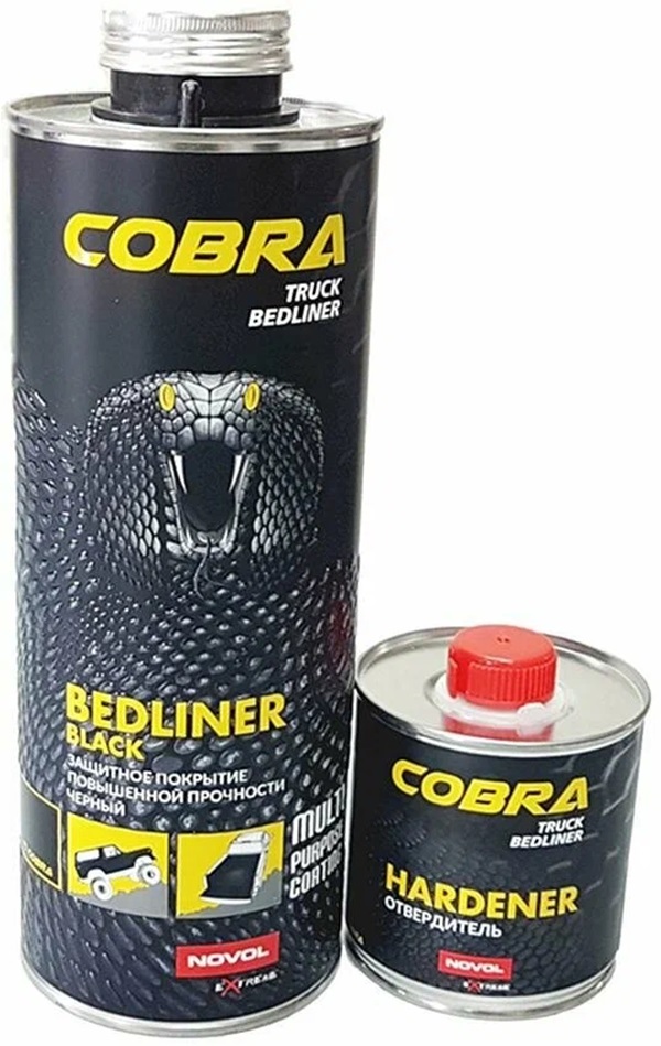 COBRA TRUCK BEDINER ЧЕРНОЕ ЗАЩИТНОЕ ПОКРЫТИЕ 0,6Л+0,2Л NOVOL 1шт