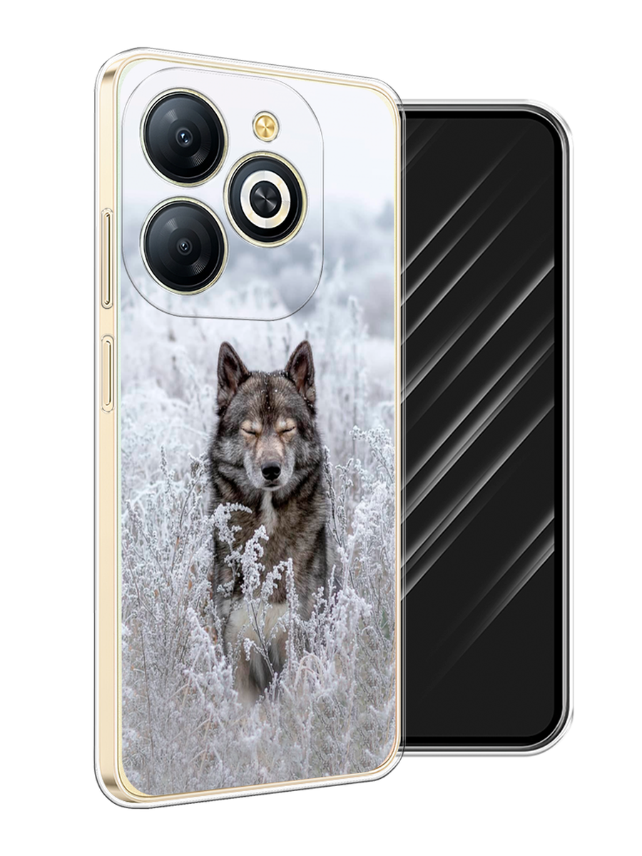 

Чехол Awog на Infinix Smart 8 Plus "Волк в поле", Белый;черный, 3105550-1