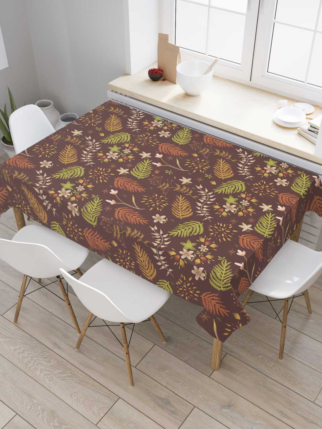 

Скатерть прямоугольная JoyArty "Осенняя пора" из сатена, 180x145 см, Осенняя пора