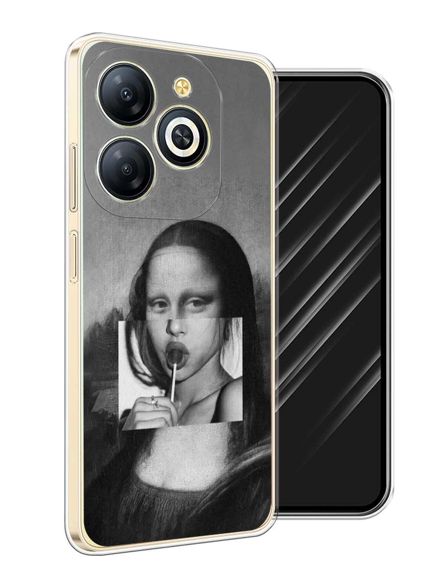 

Чехол Awog на Infinix Smart 8 Plus "Mona Lisa sucking lollipop", Серый, 3105550-1