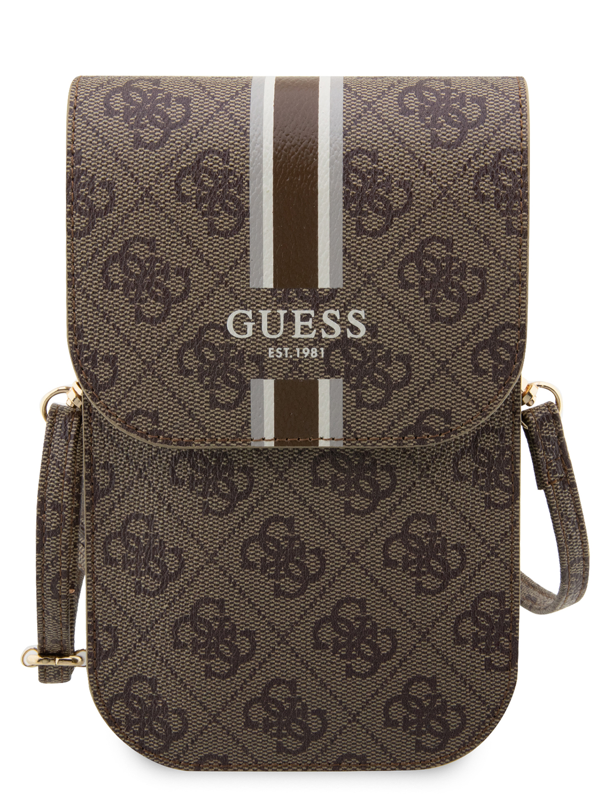 

Сумка для телефона Guess Wallet Bag 4G Stripes для смартфона коричневый, Wallet Bag 4G Stripes