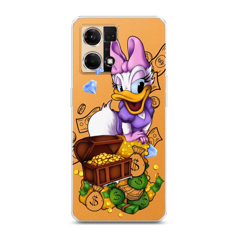 

Чехол на Oppo Reno 7 4G "Rich Daisy Duck", Коричневый;белый;фиолетовый, 2511250-6