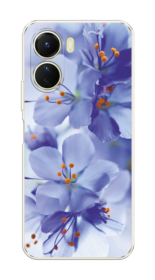 

Чехол на Vivo Y16 "Фиолетовые цветки", Фиолетовый;синий, 267850-1