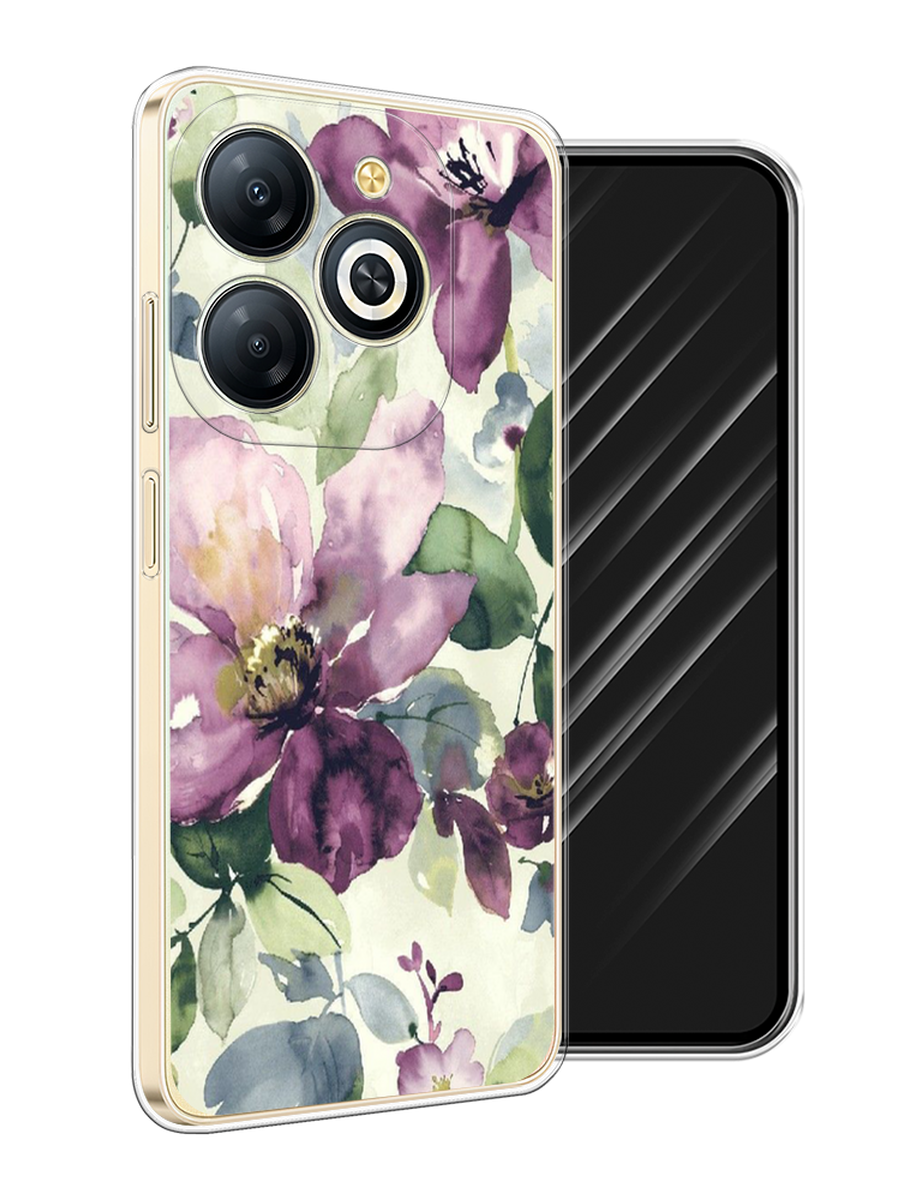 

Чехол Awog на Infinix Smart 8 Plus "Сиреневые цветы-акварель", Фиолетовый, 3105550-1