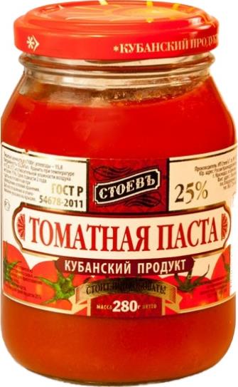 Томатная паста Стоевъ 25 280 г 88₽