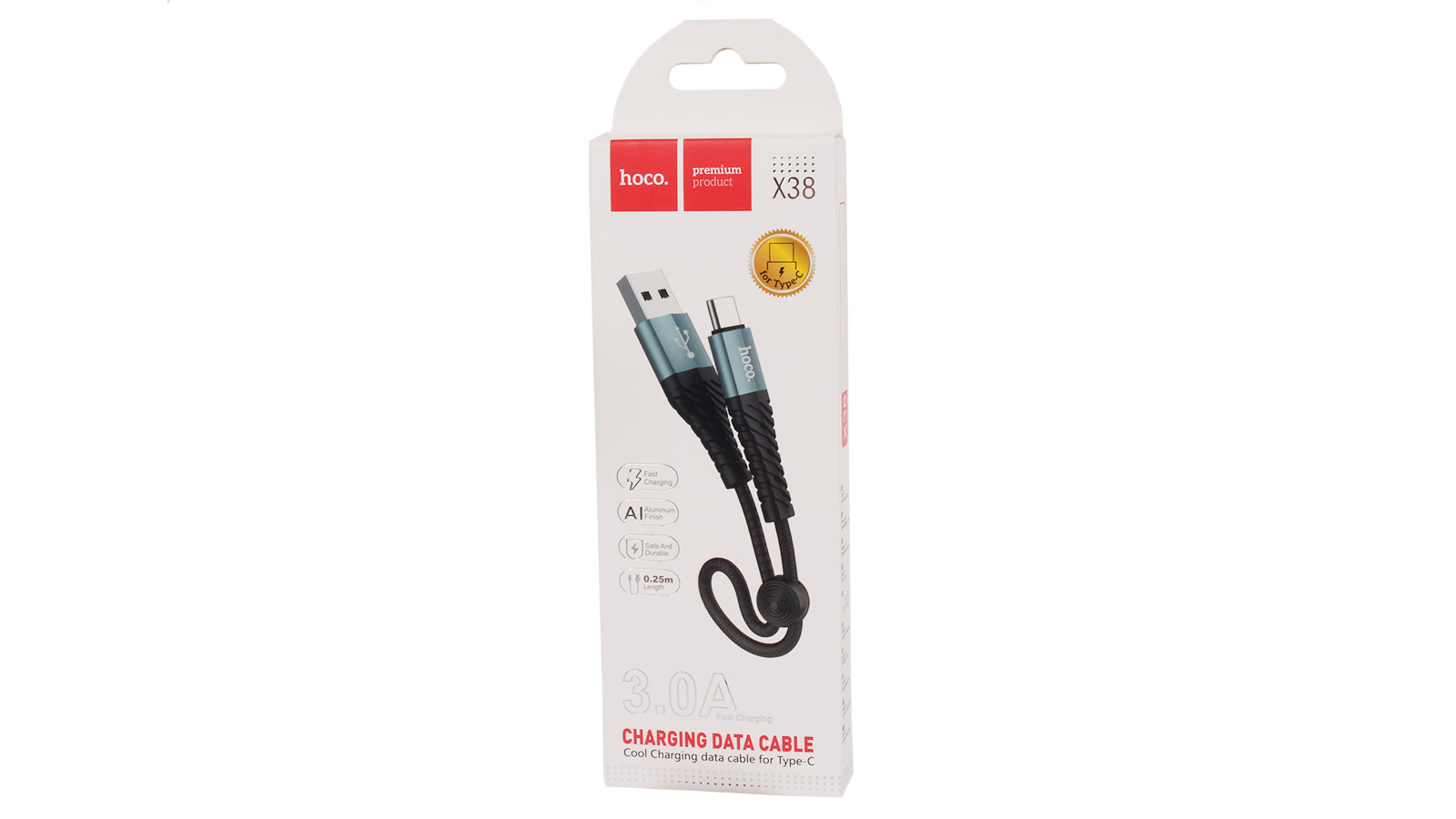 

Кабель USB Type-C-USB Hoco 0.25 м черный