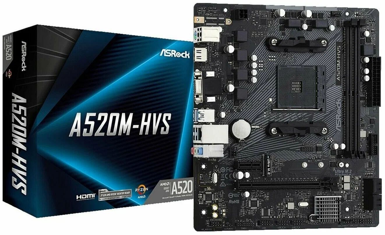 

Материнская плата ASRock A520M-HVS, A520M-HVS