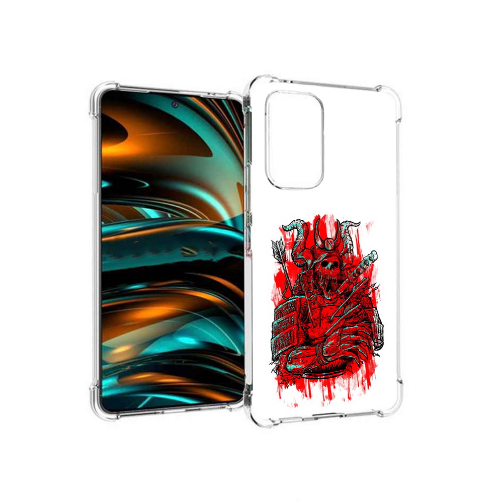 

Чехол MyPads Tocco для Samsung Galaxy A53 5G красный скелет воин (PT226911.521.413), Прозрачный, Tocco