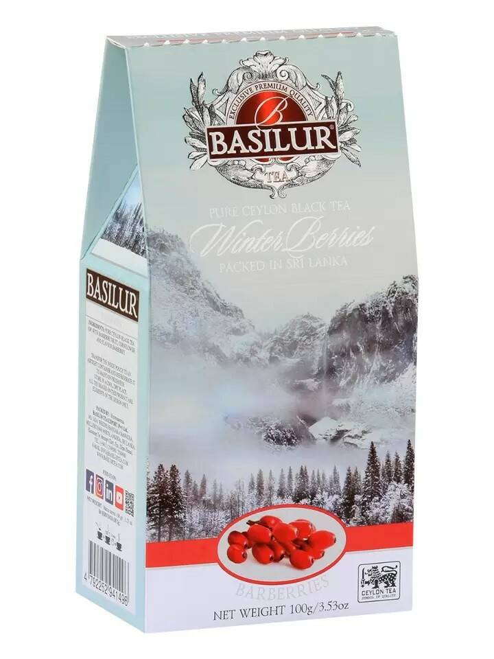 

Чай черный Basilur Winter berries barberries зимние ягоды-барбарис листовой 100 г