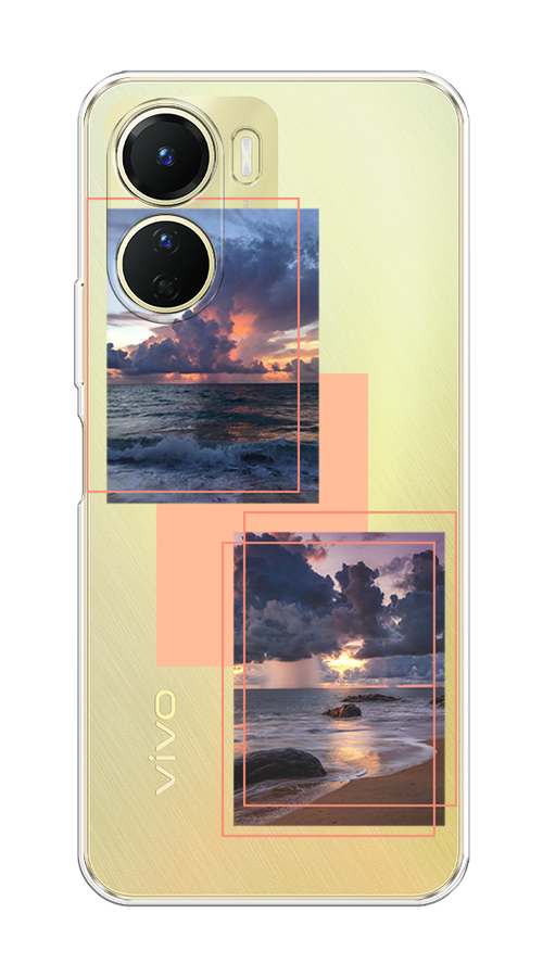 

Чехол на Vivo Y16 "Sky collage", Розовый;прозрачный;синий, 267850-1