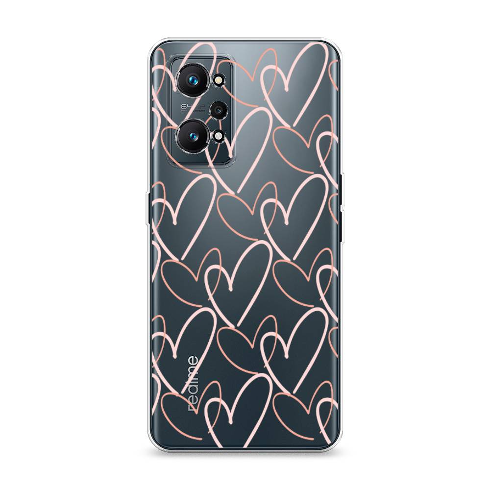 

Чехол на Realme GT Neo 2 "Узор из сердечек", Розовый;бежевый, 257750-6