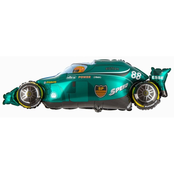 Шар фольгированный Flexmetal Машина гоночная, 10072544, фигура, цвет зелёный, 18 дюймов шар воздушный flex metal мини фигура машина тачка 13 дюймов еут 1206 0357 1 3