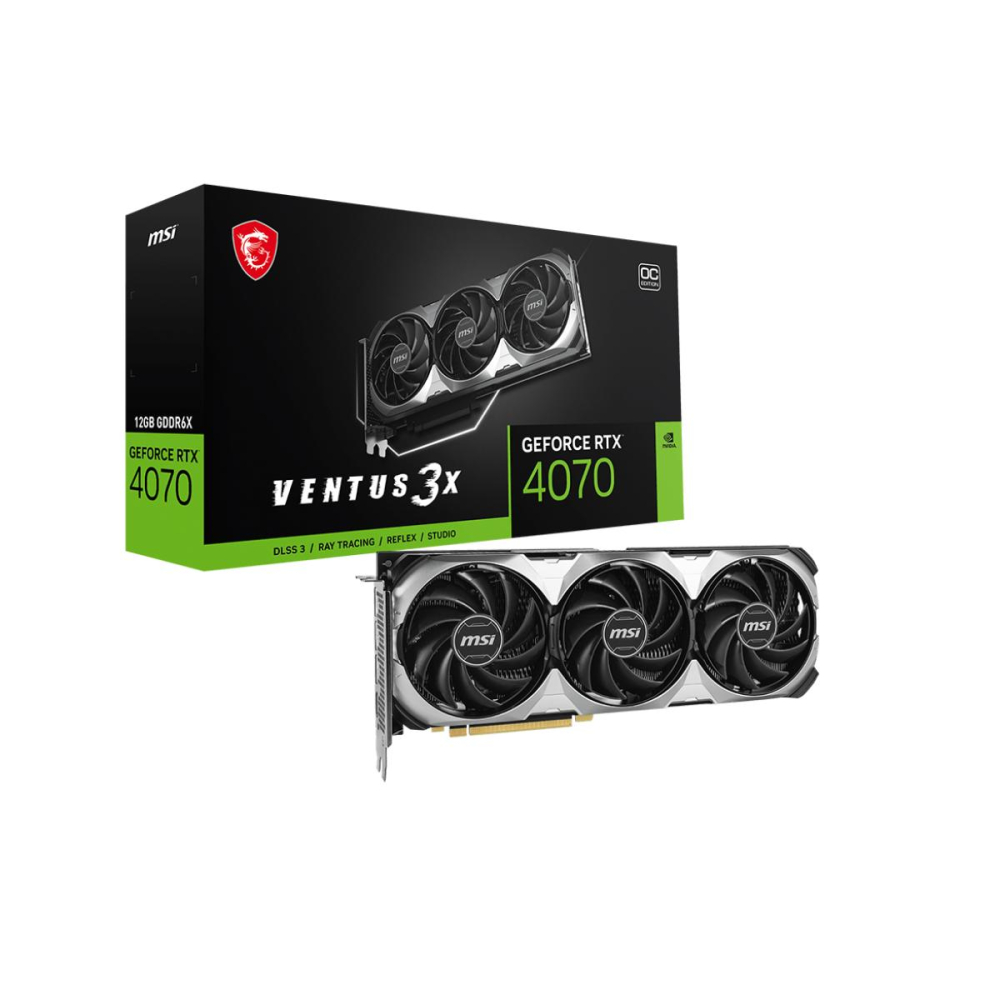 

Видеокарта MSI NVIDIA GeForce RTX 4070 VENTUS 3X OC, GeForce RTX 4070 VENTUS 3X OC