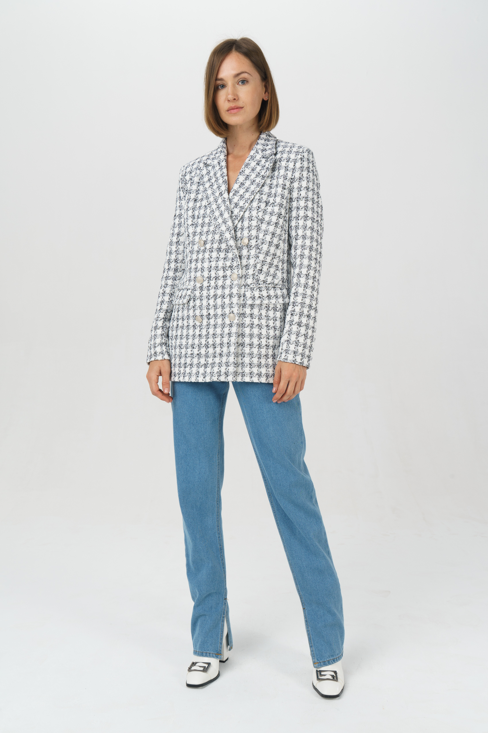 

Пиджак женский Ennergiia AW23-TW01 белый 44 RU, AW23-TW01