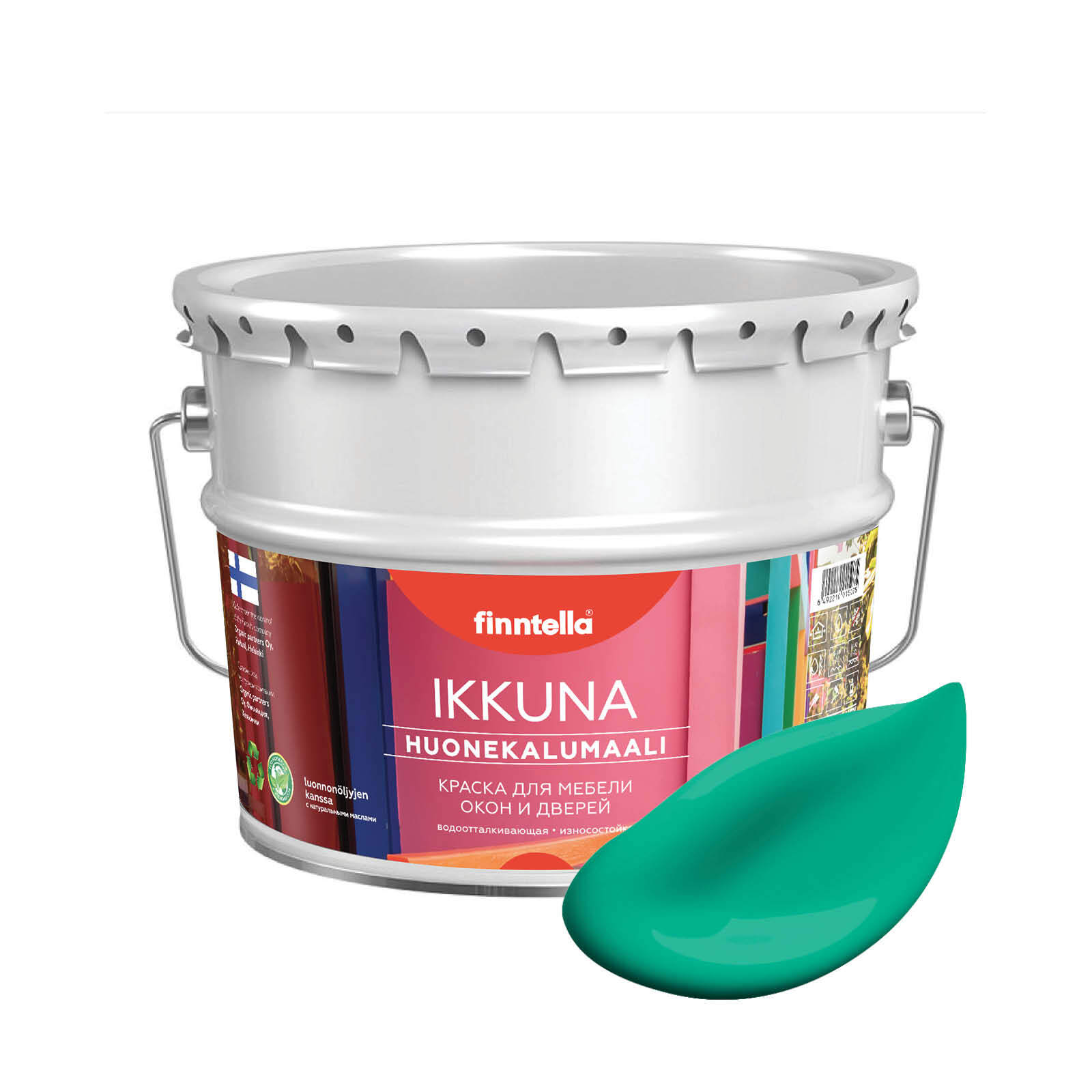 

Краска IKKUNA Color Матовая, SMARAGDI изумрудный, 9л, Зеленый, IKKUNA Color для дерева, деревянных поверхностей и интерьеров, стен и потолка с натуральным маслом, без запаха