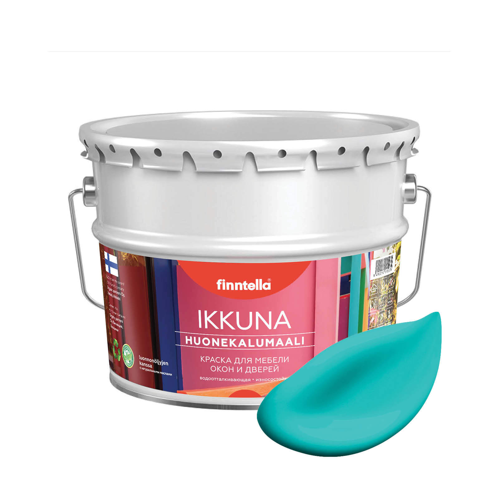 

Краска IKKUNA Color Матовая, AKVAMARIINI бирюзовый, 9л, Зеленый, IKKUNA Color для дерева, деревянных поверхностей и интерьеров, стен и потолка с натуральным маслом, без запаха