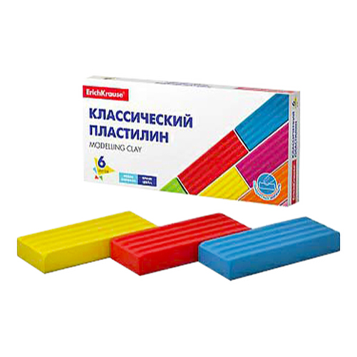 

Пластилин ErichKrause классический Basic 6 цветов, Разноцветный