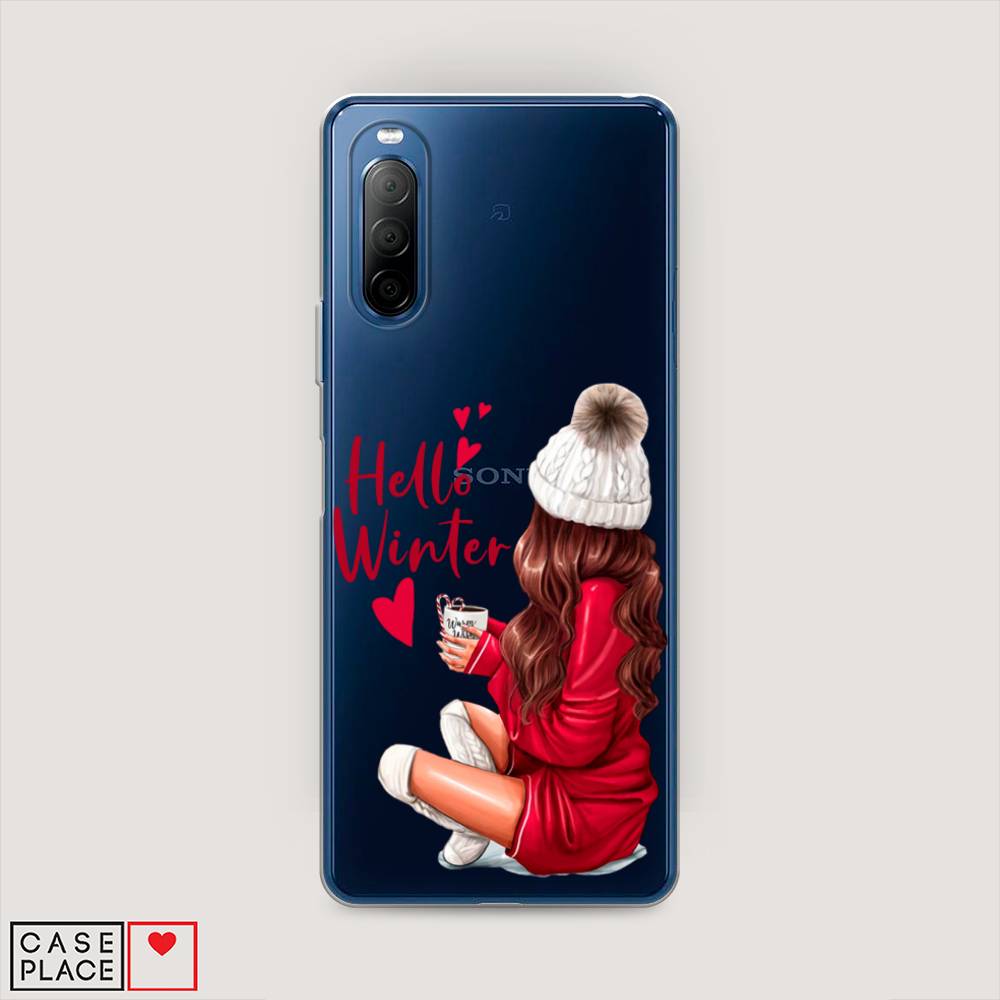 

Чехол на Sony Xperia 10 II "Hello winter", Красный;белый;коричневый, 54650-5