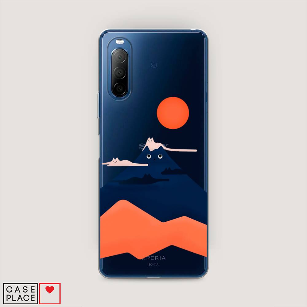 

Чехол на Sony Xperia 10 II "Кот-гора", Черный;оранжевый, 54650-4