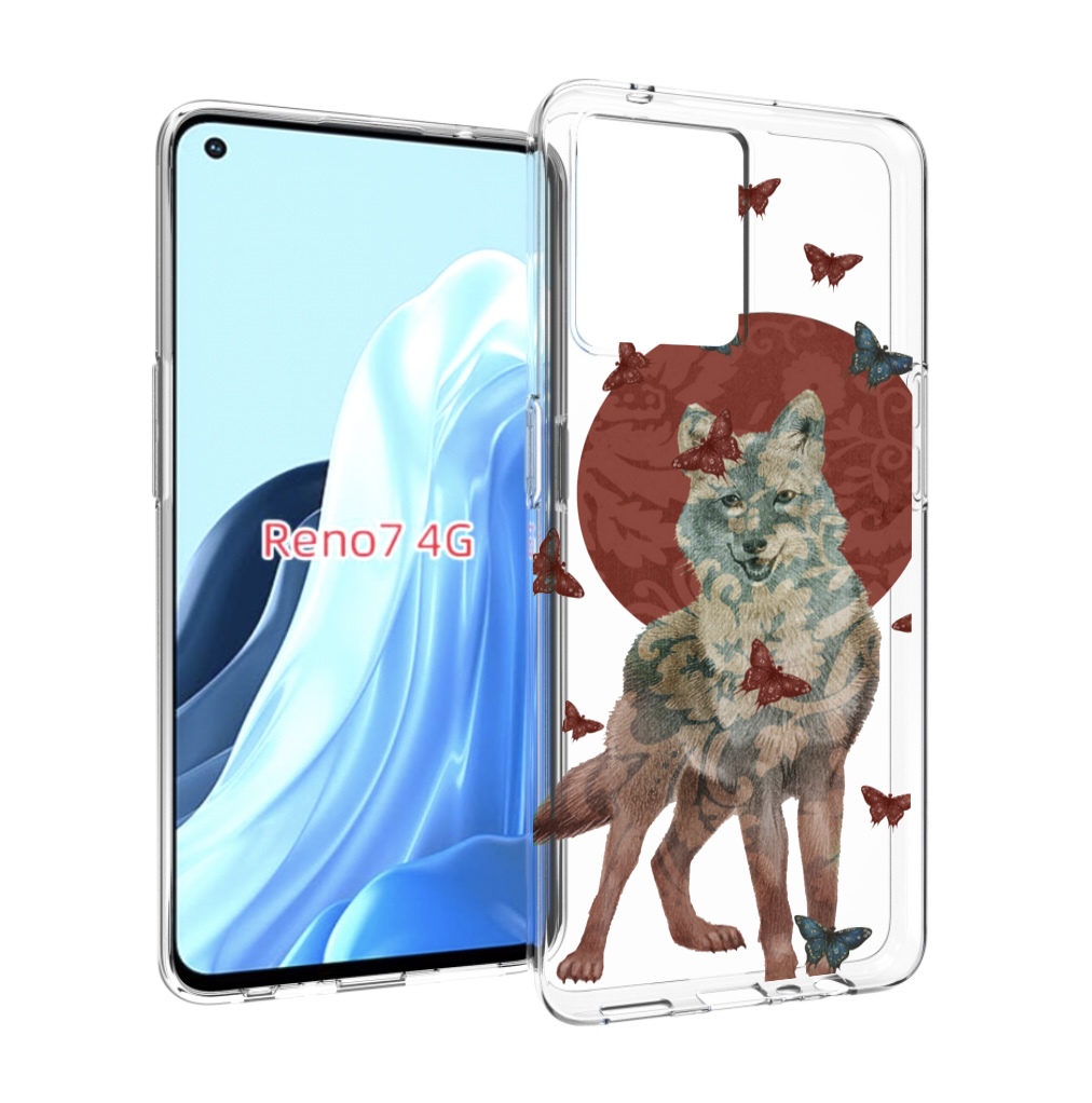 

Чехол MyPads Волчица с бабочками для OPPO RENO 7 4G, Прозрачный, Tocco