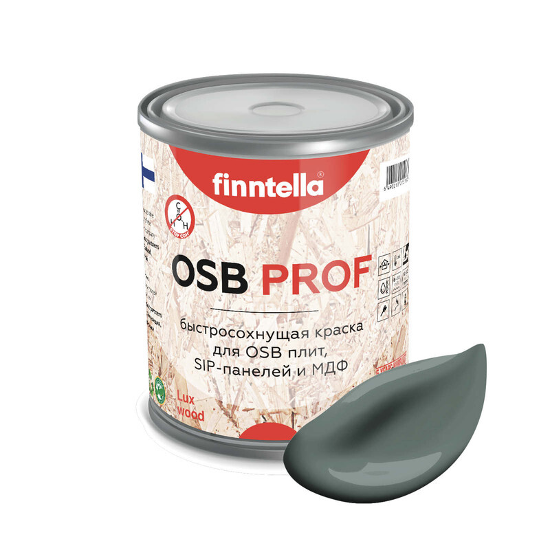 

Краска OSB Prof , SALVIA серо-зеленый, 0,9л, OSB PROF специализированная для ОСБ плит. Высокоадгезионная. Самогрунтующая.