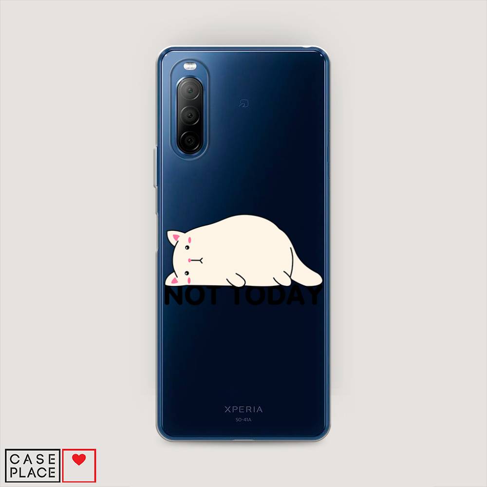 

Чехол на Sony Xperia 10 II "Cat not today", Белый;розовый;черный, 54650-1