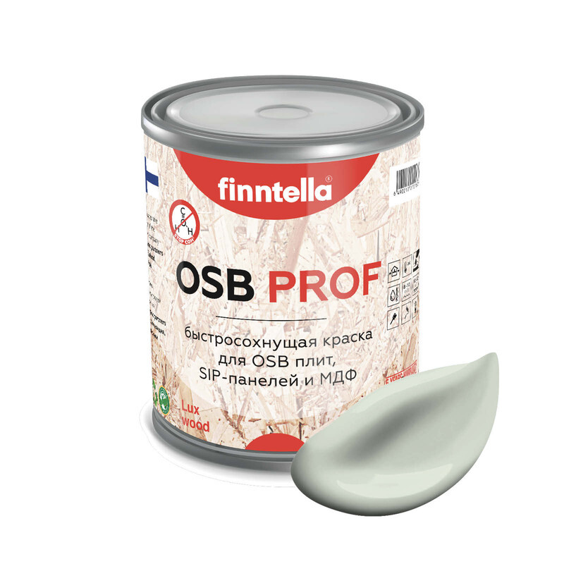 

Краска OSB Prof , PINNATTU светло серо-зеленый, 0,9л, Серый, OSB PROF специализированная для ОСБ плит. Высокоадгезионная. Самогрунтующая.