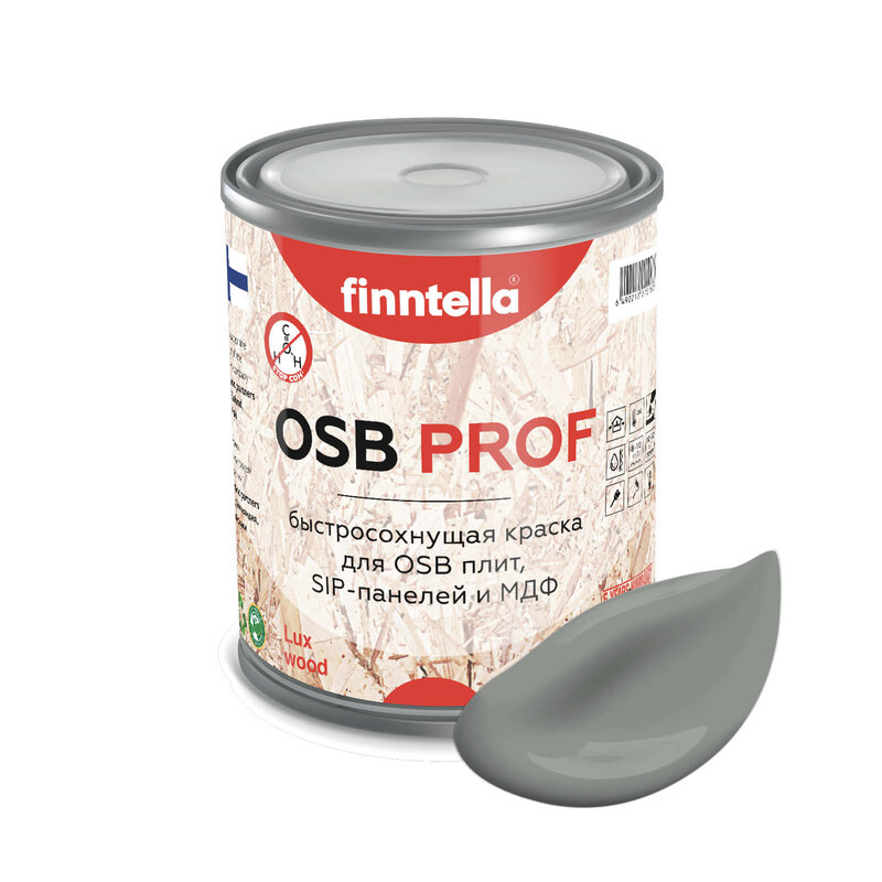 

Краска OSB Prof , KIVIA серый, 0,9л, OSB PROF специализированная для ОСБ плит. Высокоадгезионная. Самогрунтующая.
