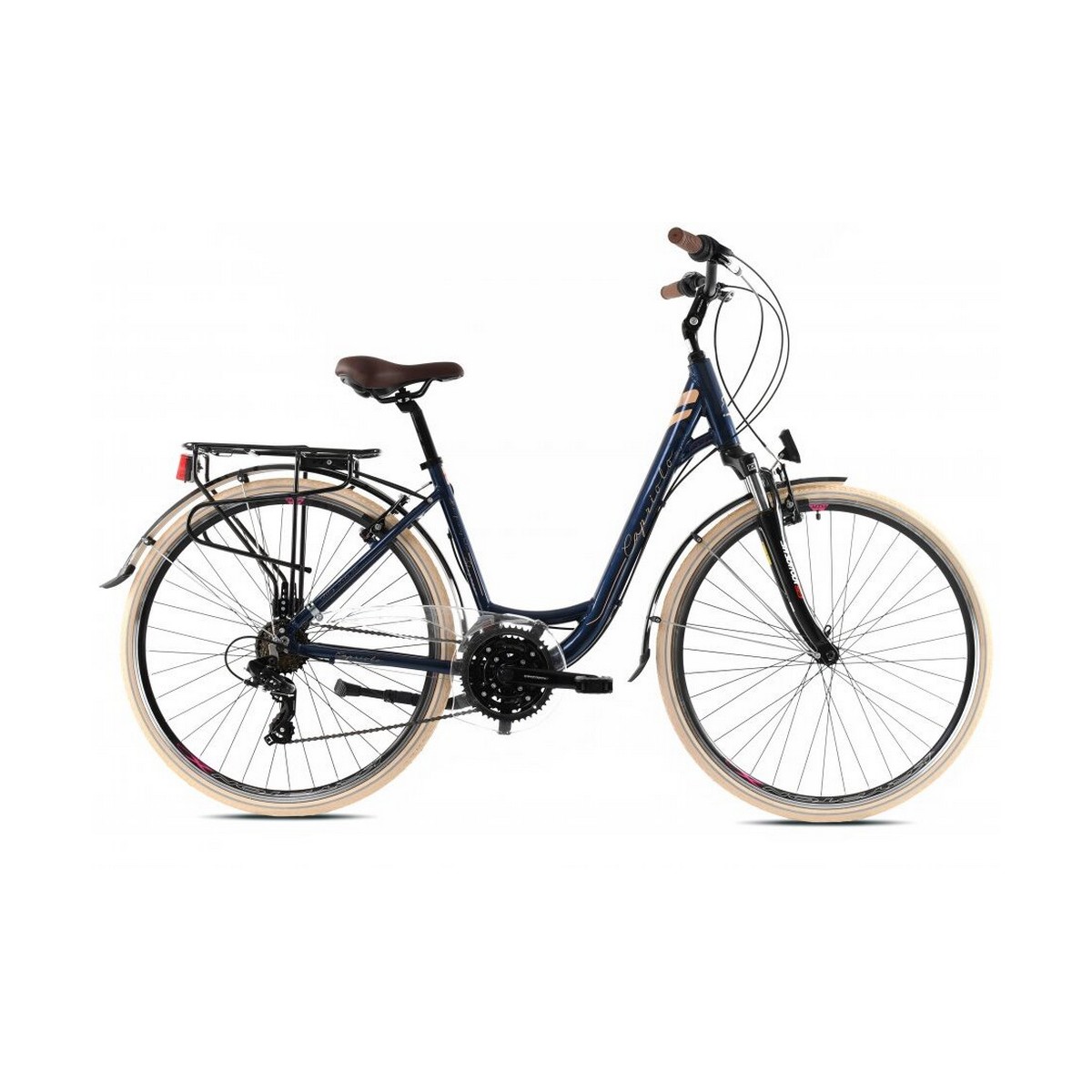 Велосипед CAPRIOLO TOURING ELEGANCE LADY 28'' 3 X 7, ALU 18'' тёмно-синий 2024