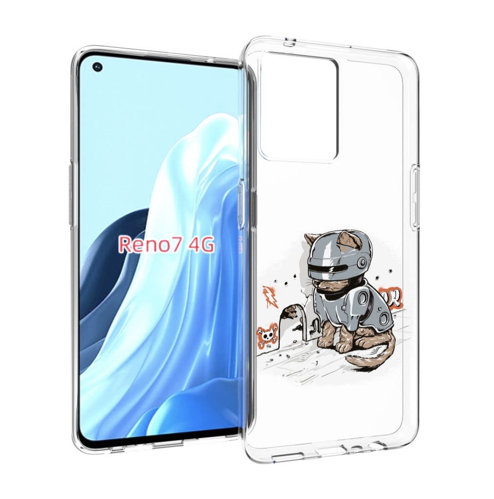 

Чехол MyPads Грозный кот для OPPO RENO 7 4G, Прозрачный, Tocco