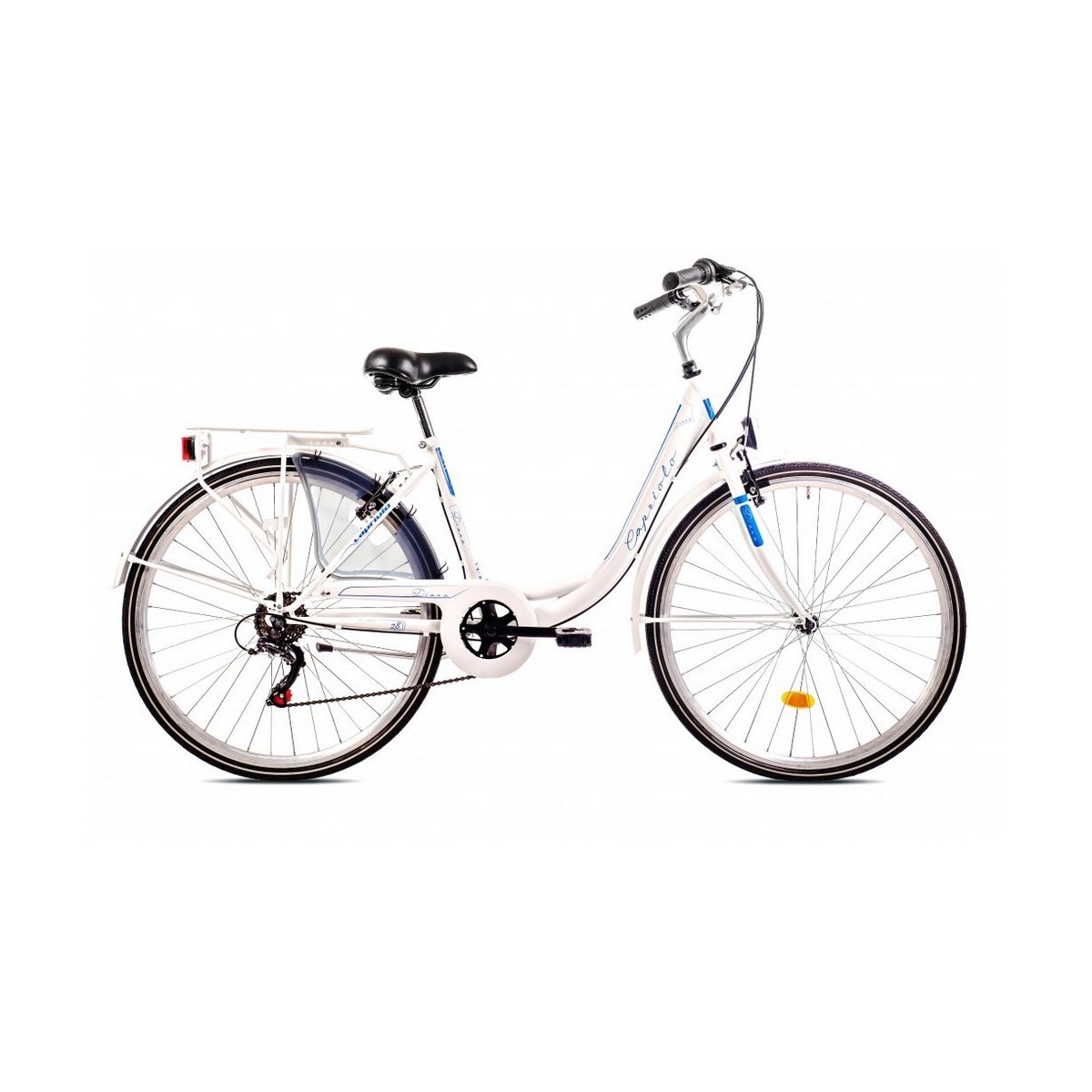 Велосипед CAPRIOLO CITY DIANA STEEL 28'' (1 X 6), STEEL 18'' (белый - синий)