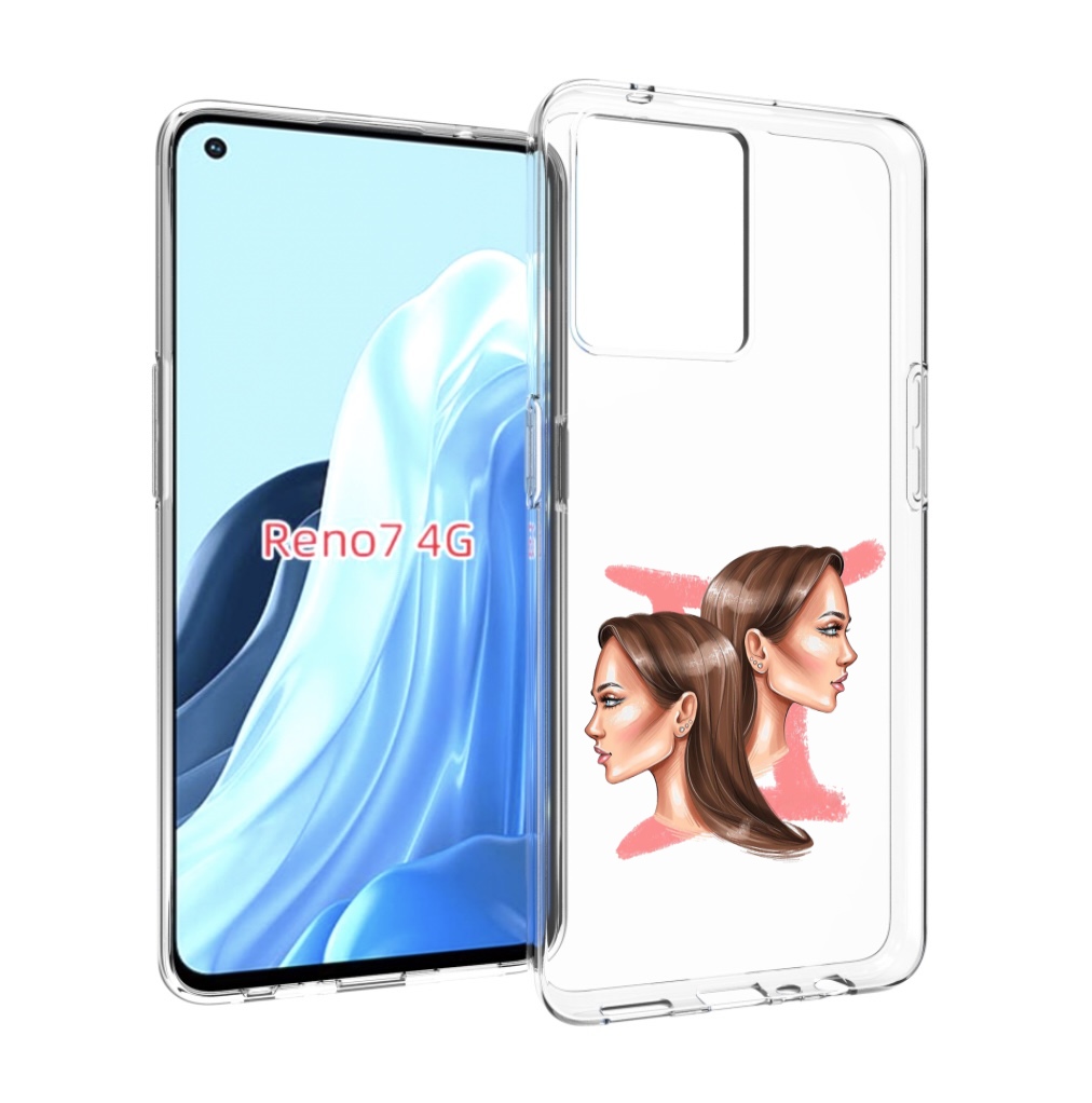 

Чехол MyPads Девушка-Близнецы женский для OPPO RENO 7 4G, Прозрачный, Tocco