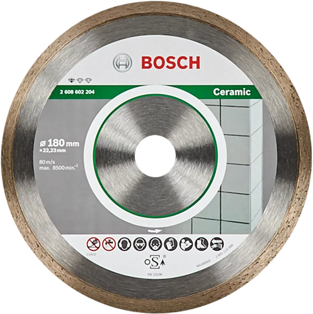 Диск алмазный по керамике Bosch Standart 180x22.23 мм диск алмазный по керамике bosch standart 180x22 23 мм