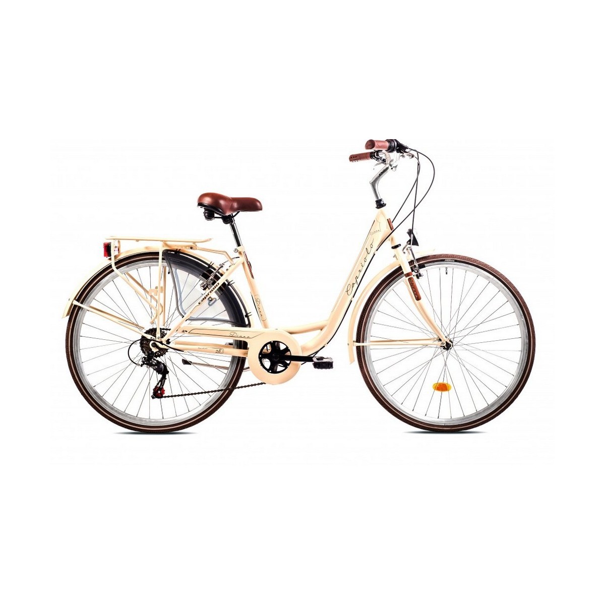 Велосипед CAPRIOLO CITY DIANA STEEL 28'' (1 X 6), STEEL 18'' (бежевый - коричневый)