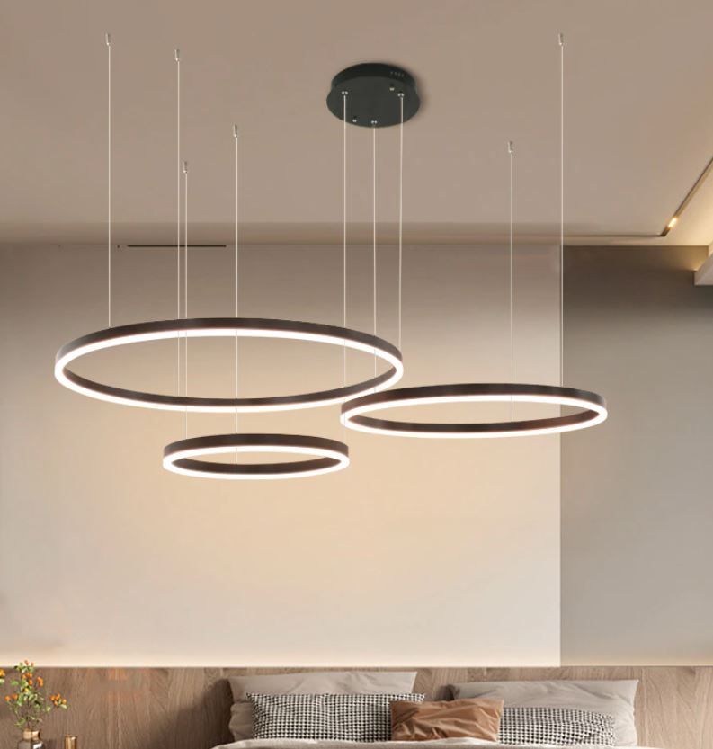 Люстра Shine Light 3 кольца 40x60x80 черная 23200₽