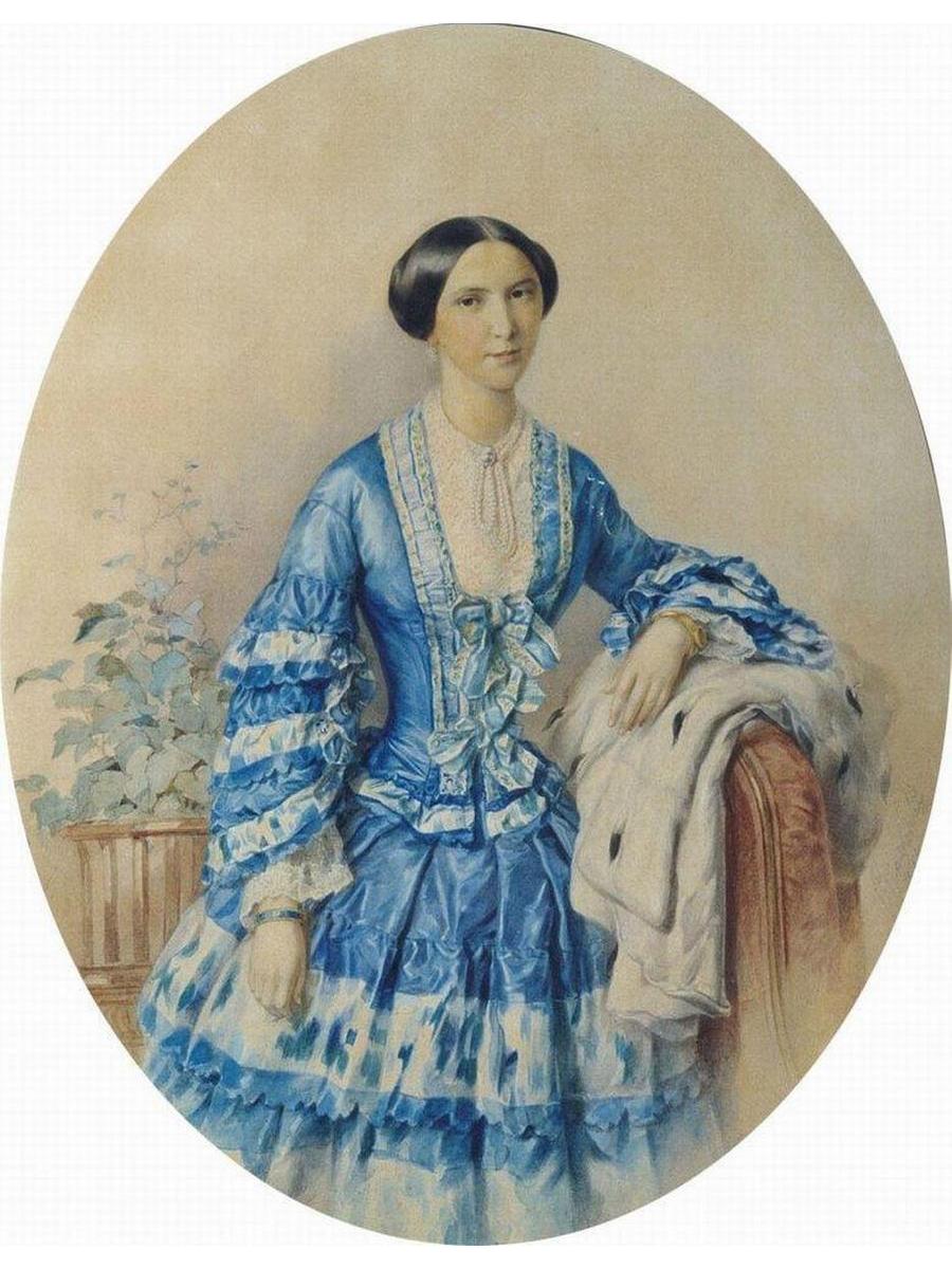 фото Постер drabs a2 стрелковский а.и. портрет неизвестной в голубом платье