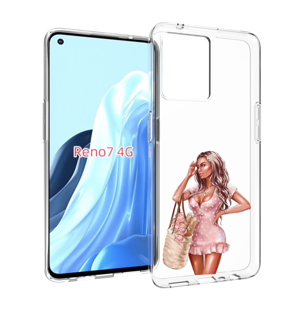 

Чехол MyPads Девушка-в-мини-платье женский для OPPO RENO 7 4G, Прозрачный, Tocco