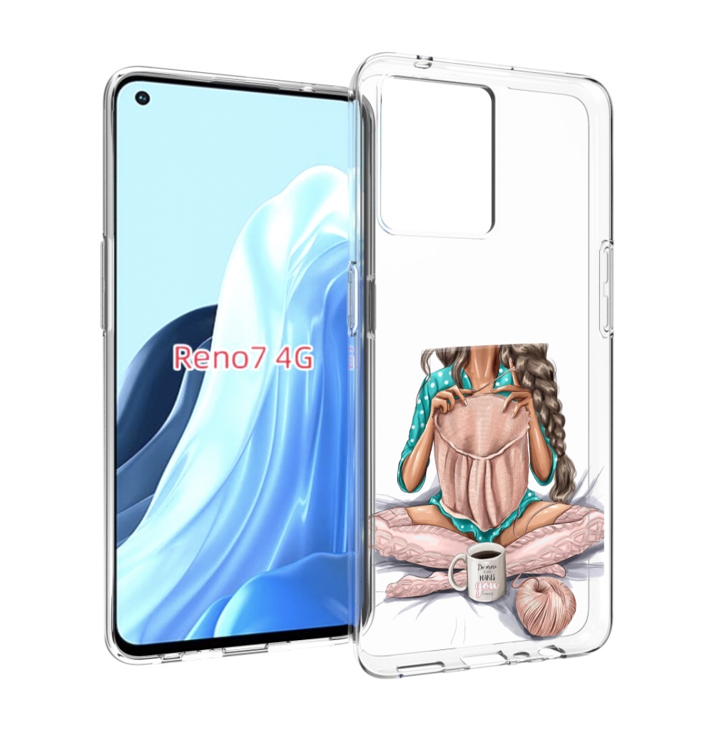 

Чехол MyPads Девушка-вяжет женский для OPPO RENO 7 4G, Прозрачный, Tocco