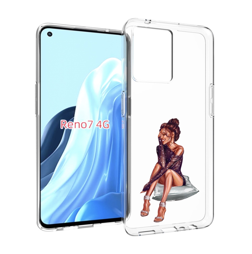 

Чехол MyPads Девушка-на-подушке женский для OPPO RENO 7 4G, Прозрачный, Tocco