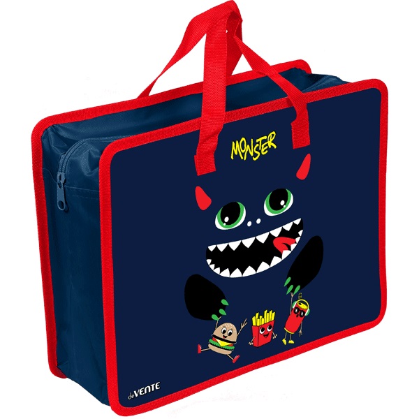 

Папка deVENTE Monster А4 с ручками, молния, пластик